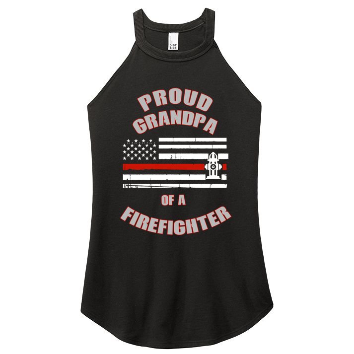 Proud Grandpa Of A Firefighter Funny Gift Women's Perfect Tri Rocker Tank