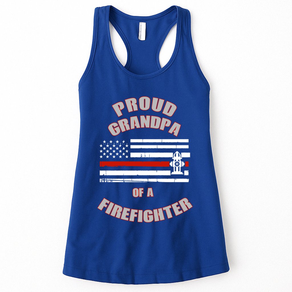 Proud Grandpa Of A Firefighter Funny Gift Womens Tank Top
