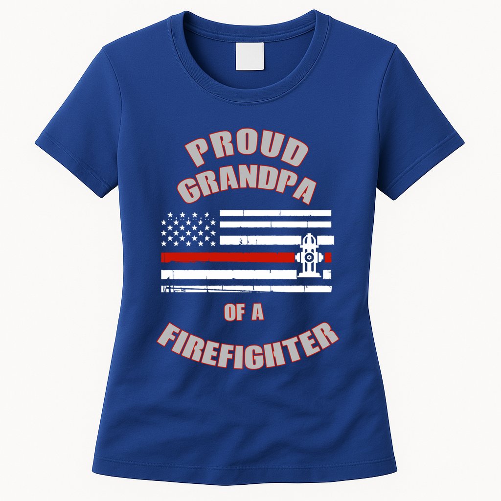Proud Grandpa Of A Firefighter Funny Gift Womens T-Shirt