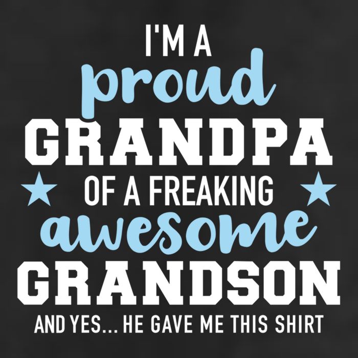 Proud Grandpa Of An Awesome Grandson Gift 7 Panel Mesh Trucker Snapback Hat