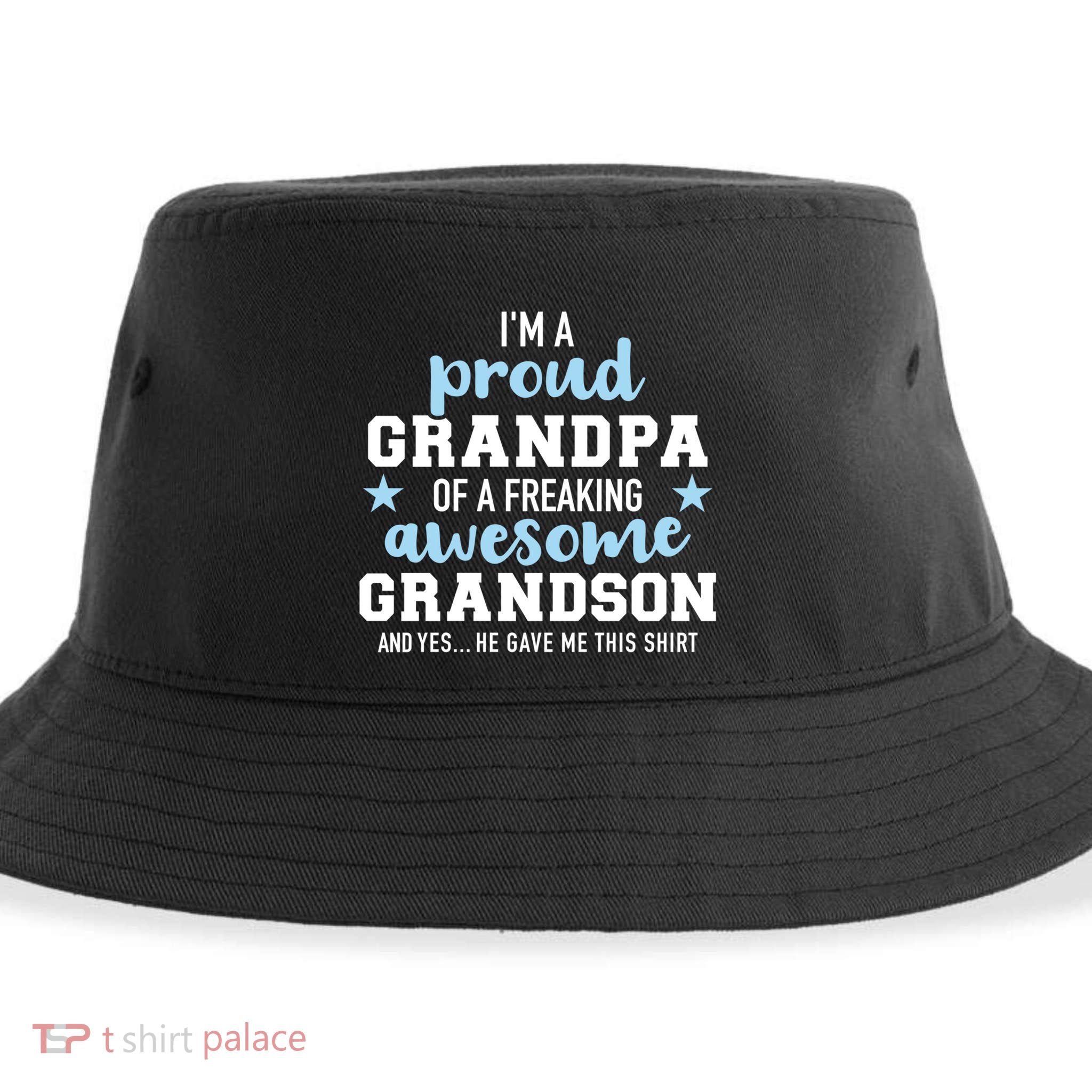 Proud Grandpa Of An Awesome Grandson Gift Sustainable Bucket Hat