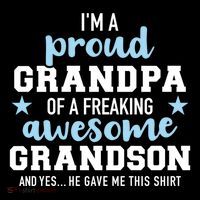 Proud Grandpa Of An Awesome Grandson Gift 7-Panel Snapback Hat