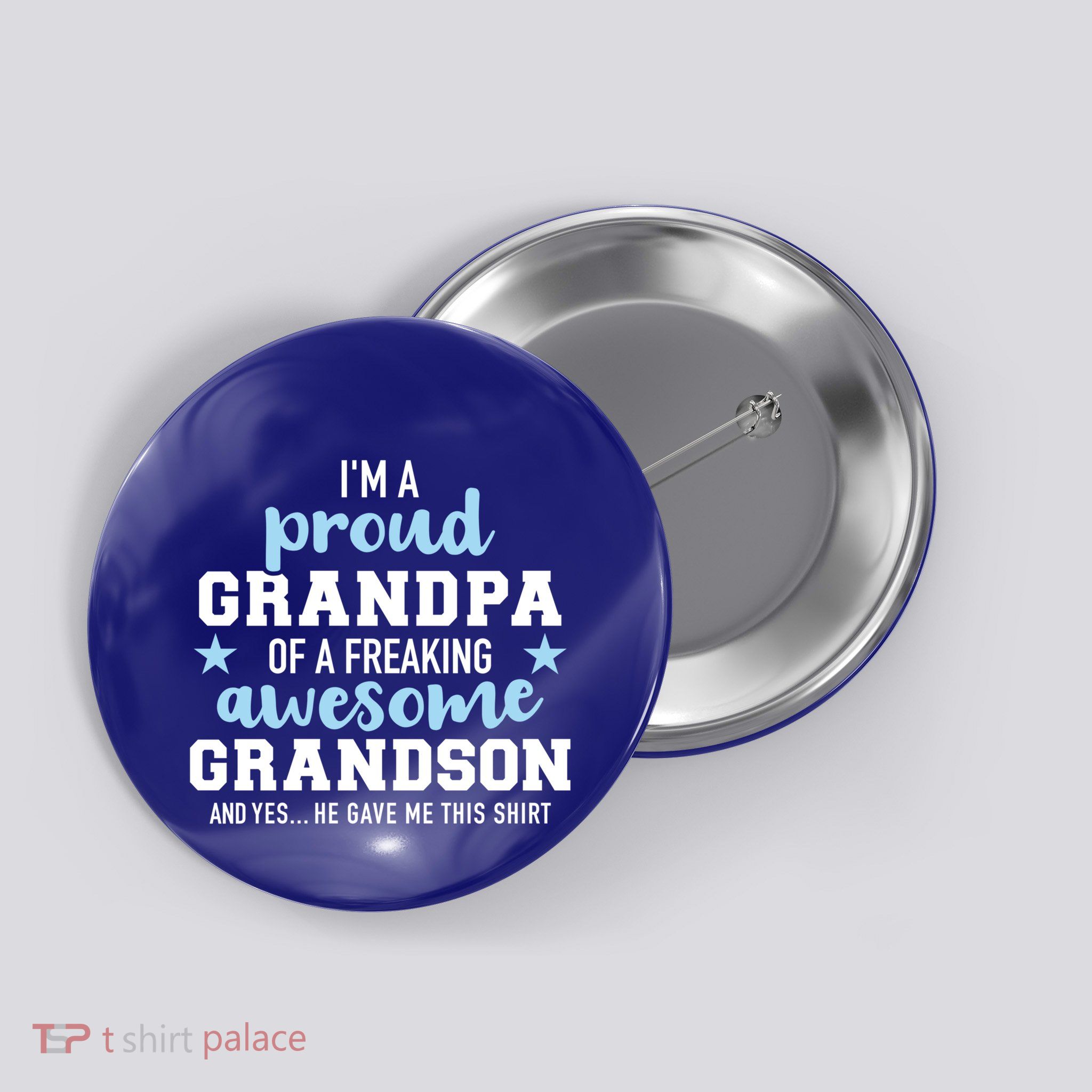 Proud Grandpa Of An Awesome Grandson Gift Button