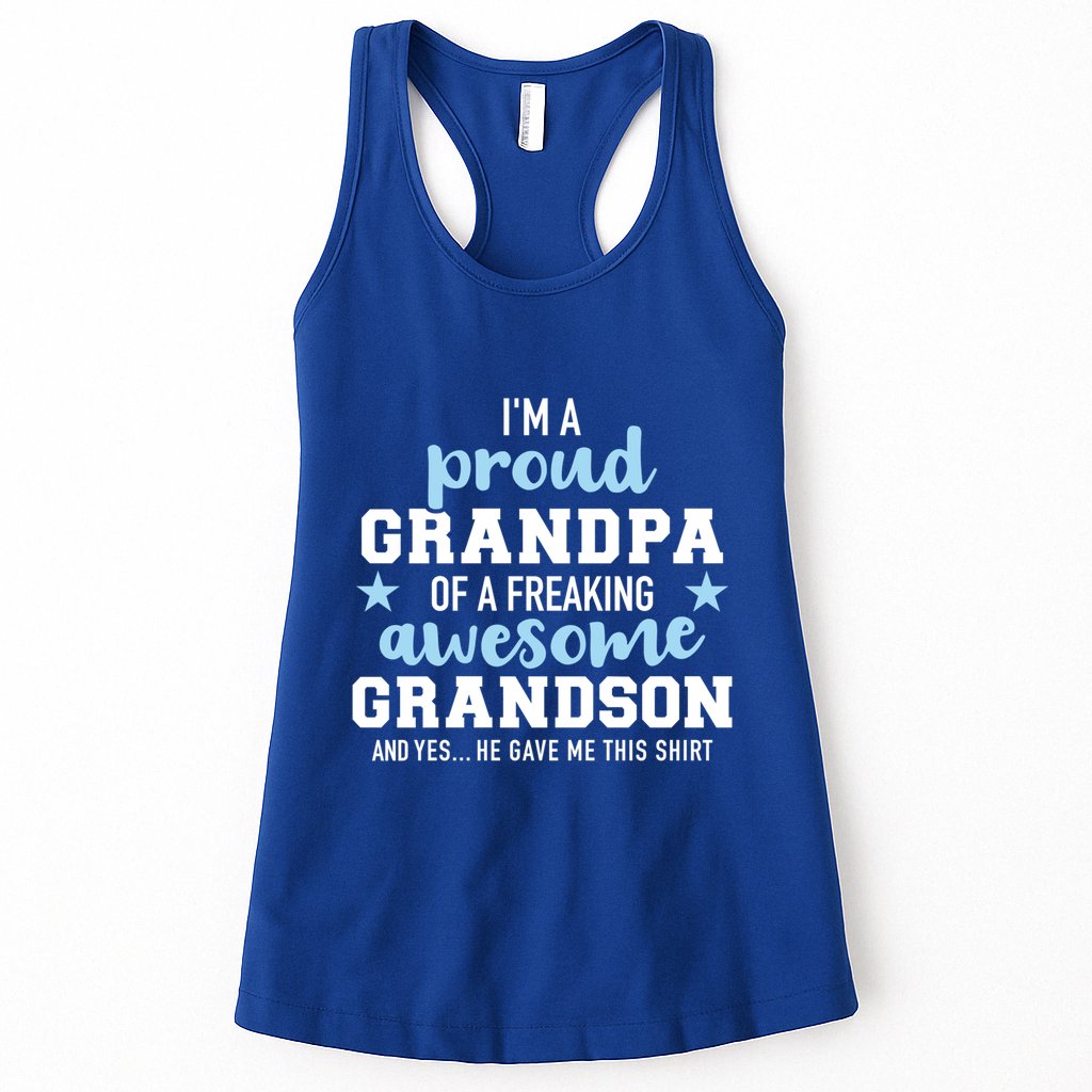 Proud Grandpa Of An Awesome Grandson Gift Womens Tank Top