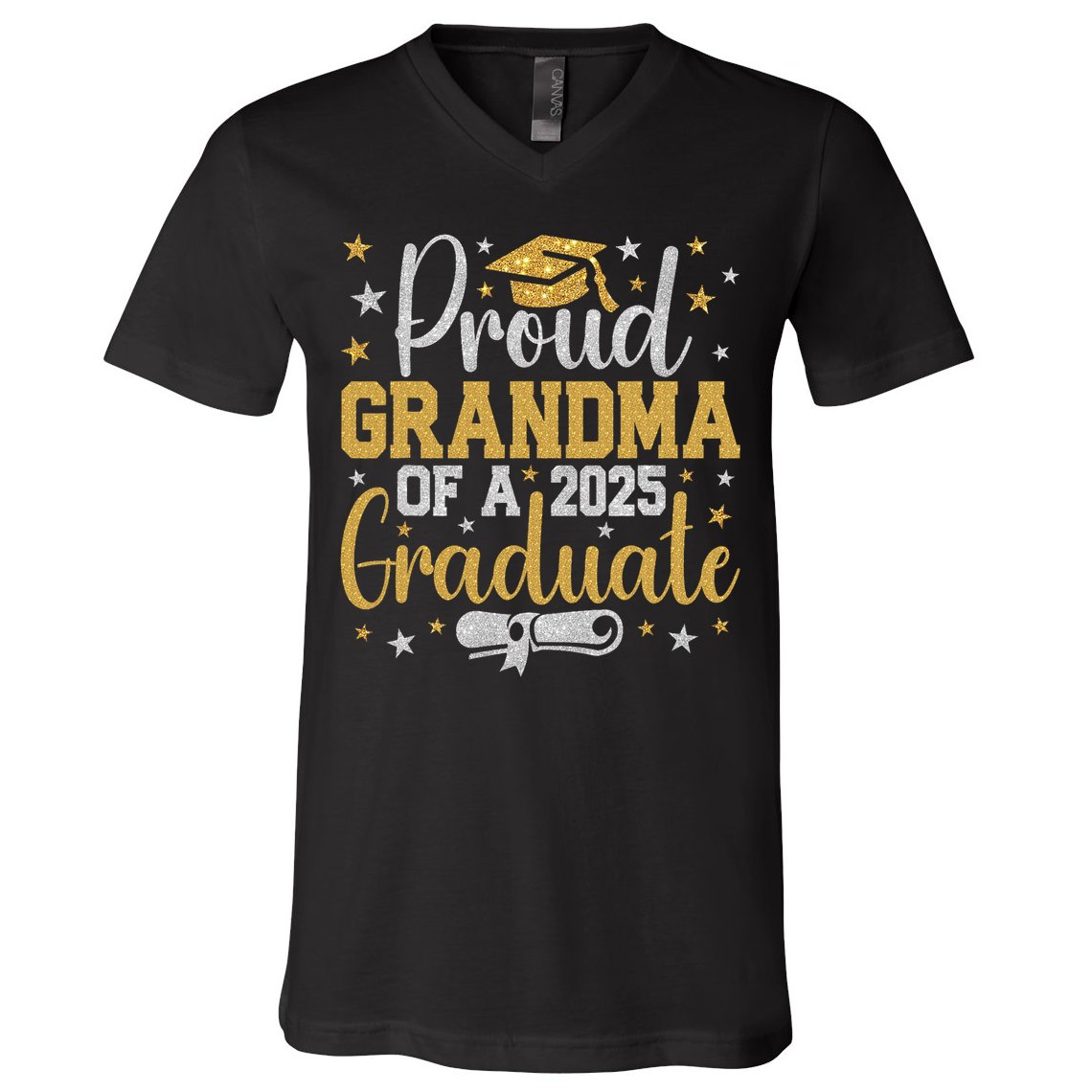 Proud Grandma Of A Class Of 2025 Graduate Graduation Nana V-Neck T-Shirt
