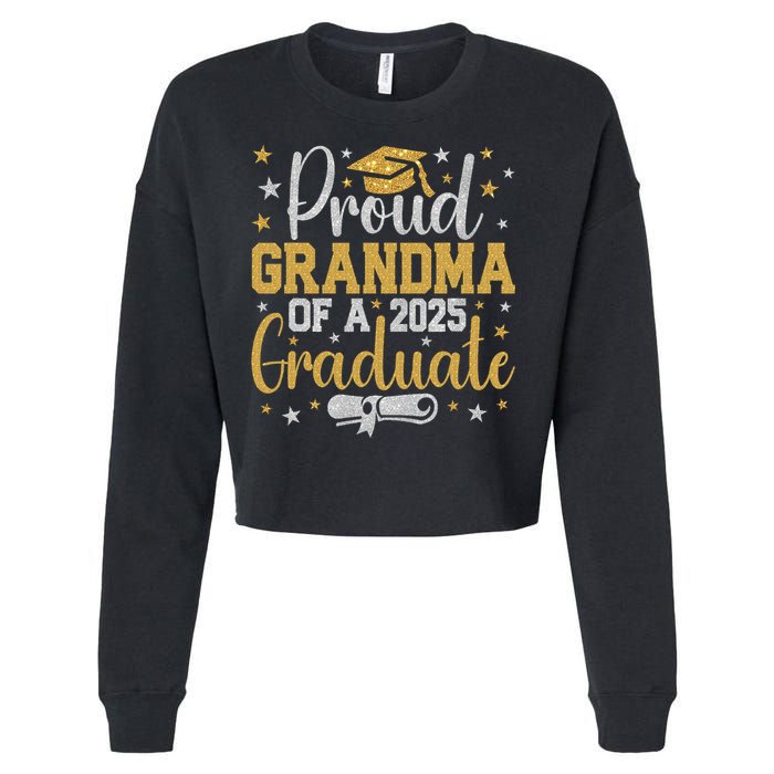 Proud Grandma Of A Class Of 2025 Graduate Graduation Nana Cropped Pullover Crew