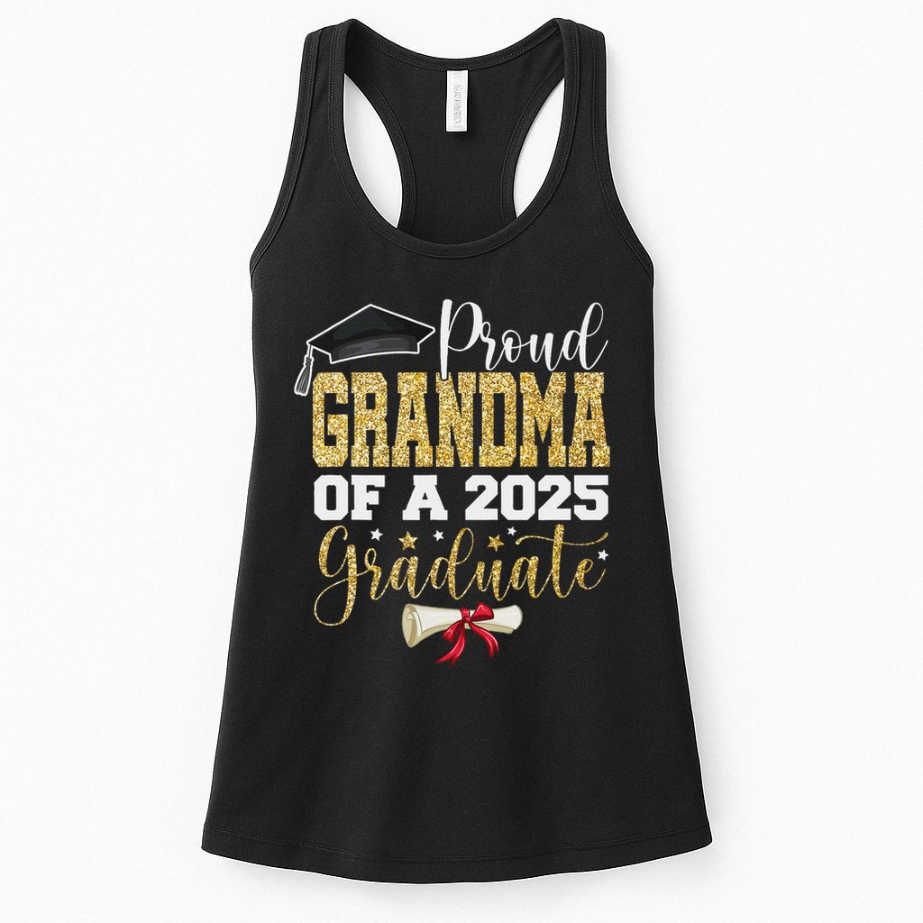 Proud Grandma Of A 2025 Graduate Senior 2025 Graduation Womens Tank Top