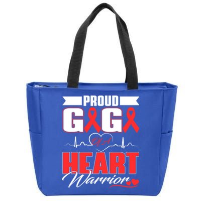 Proud Gigi Of A Heart Warrior Heart Disease Awareness Month Cool Gift Zip Tote Bag