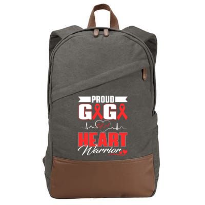 Proud Gigi Of A Heart Warrior Heart Disease Awareness Month Cool Gift Cotton Canvas Backpack