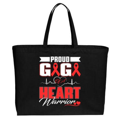 Proud Gigi Of A Heart Warrior Heart Disease Awareness Month Cool Gift Cotton Canvas Jumbo Tote