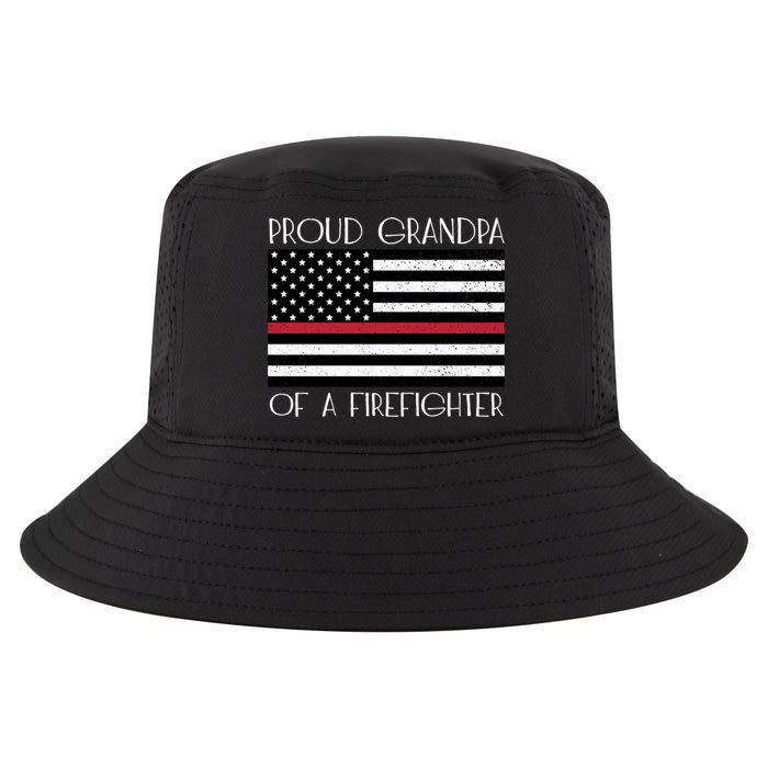 Proud Grandpa Of A Firefighter Thin Red Line American Flag Cute Gift Cool Comfort Performance Bucket Hat