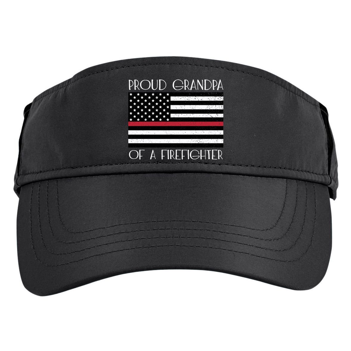 Proud Grandpa Of A Firefighter Thin Red Line American Flag Cute Gift Adult Drive Performance Visor
