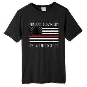 Proud Grandpa Of A Firefighter Thin Red Line American Flag Cute Gift Tall Fusion ChromaSoft Performance T-Shirt