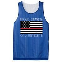 Proud Grandpa Of A Firefighter Thin Red Line American Flag Cute Gift Mesh Reversible Basketball Jersey Tank