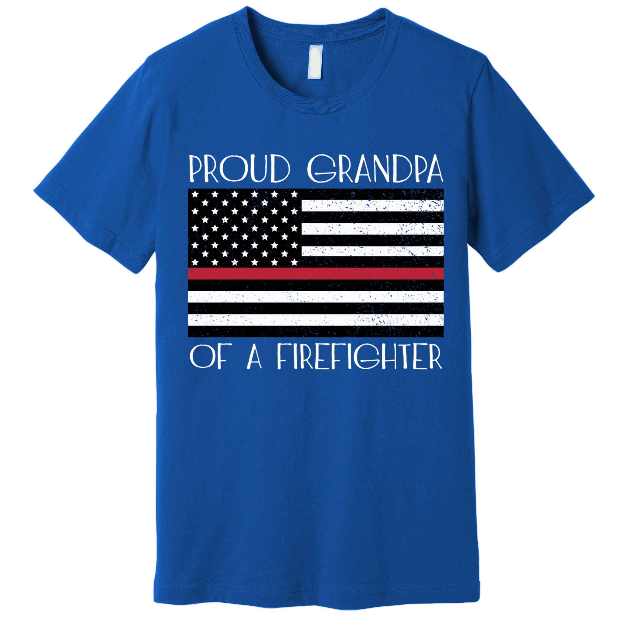 Proud Grandpa Of A Firefighter Thin Red Line American Flag Cute Gift Premium T-Shirt