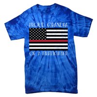 Proud Grandpa Of A Firefighter Thin Red Line American Flag Cute Gift Tie-Dye T-Shirt