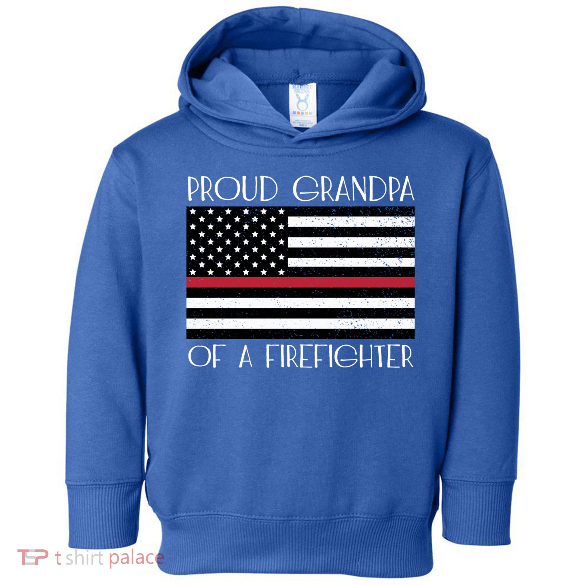 Proud Grandpa Of A Firefighter Thin Red Line American Flag Cute Gift Toddler Hoodie