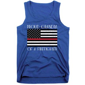 Proud Grandpa Of A Firefighter Thin Red Line American Flag Cute Gift Tank Top