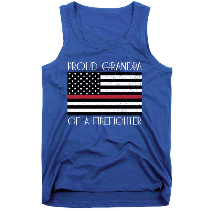 Proud Grandpa Of A Firefighter Thin Red Line American Flag Cute Gift Tank Top