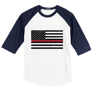 Proud Grandpa Of A Firefighter Thin Red Line American Flag Cute Gift Baseball Sleeve Shirt