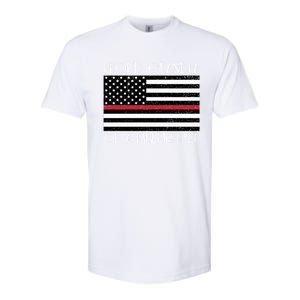 Proud Grandpa Of A Firefighter Thin Red Line American Flag Cute Gift Softstyle CVC T-Shirt