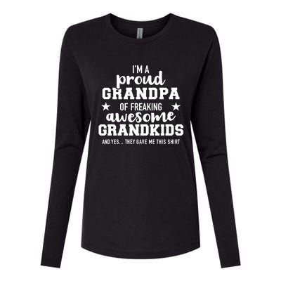 Proud Grandpa Of Awesome Grand Cool Gift Womens Cotton Relaxed Long Sleeve T-Shirt