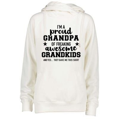 Proud Grandpa Of Awesome Grand Cool Gift Womens Funnel Neck Pullover Hood