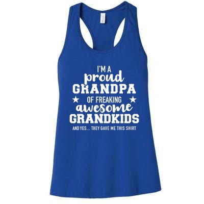 Proud Grandpa Of Awesome Grand Cool Gift Women's Racerback Tank