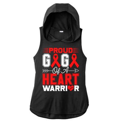 Proud Gigi Of A Heart Warrior Heart Disease Awareness Month Gift Ladies PosiCharge Tri-Blend Wicking Draft Hoodie Tank