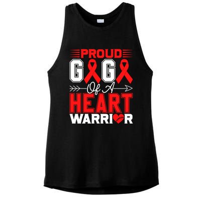 Proud Gigi Of A Heart Warrior Heart Disease Awareness Month Gift Ladies PosiCharge Tri-Blend Wicking Tank