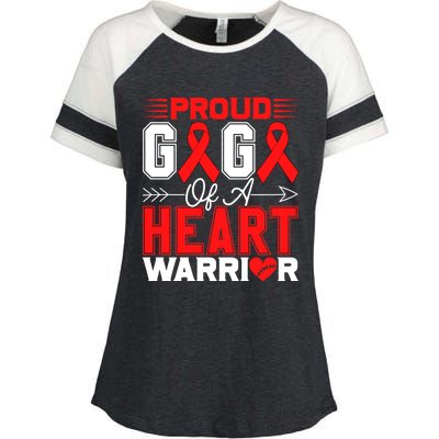 Proud Gigi Of A Heart Warrior Heart Disease Awareness Month Gift Enza Ladies Jersey Colorblock Tee