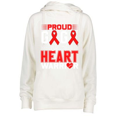 Proud Gigi Of A Heart Warrior Heart Disease Awareness Month Gift Womens Funnel Neck Pullover Hood