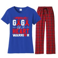 Proud Gigi Of A Heart Warrior Heart Disease Awareness Month Gift Women's Flannel Pajama Set