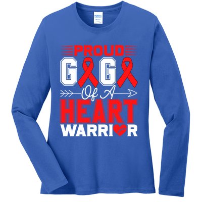 Proud Gigi Of A Heart Warrior Heart Disease Awareness Month Gift Ladies Long Sleeve Shirt