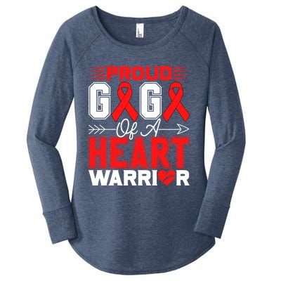 Proud Gigi Of A Heart Warrior Heart Disease Awareness Month Gift Women's Perfect Tri Tunic Long Sleeve Shirt