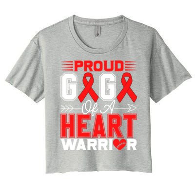 Proud Gigi Of A Heart Warrior Heart Disease Awareness Month Gift Women's Crop Top Tee