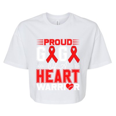 Proud Gigi Of A Heart Warrior Heart Disease Awareness Month Gift Bella+Canvas Jersey Crop Tee