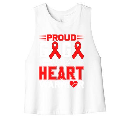 Proud Gigi Of A Heart Warrior Heart Disease Awareness Month Gift Women's Racerback Cropped Tank