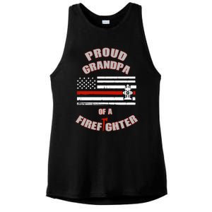 Proud Grandpa Of A Volunteer Firefighter Gift Ladies PosiCharge Tri-Blend Wicking Tank