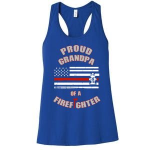 Proud Grandpa Of A Volunteer Firefighter Gift Women's Racerback Tank