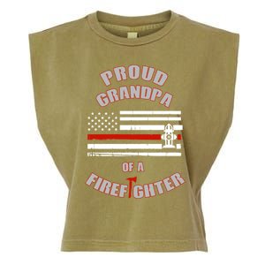 Proud Grandpa Of A Volunteer Firefighter Gift Garment-Dyed Women's Muscle Tee