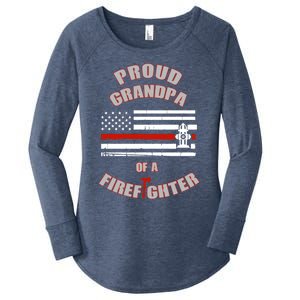 Proud Grandpa Of A Volunteer Firefighter Gift Women's Perfect Tri Tunic Long Sleeve Shirt