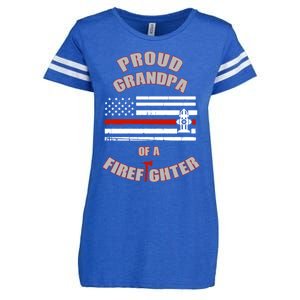 Proud Grandpa Of A Volunteer Firefighter Gift Enza Ladies Jersey Football T-Shirt