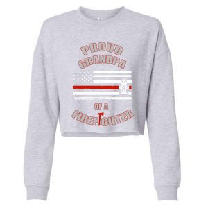 Proud Grandpa Of A Volunteer Firefighter Gift Cropped Pullover Crew