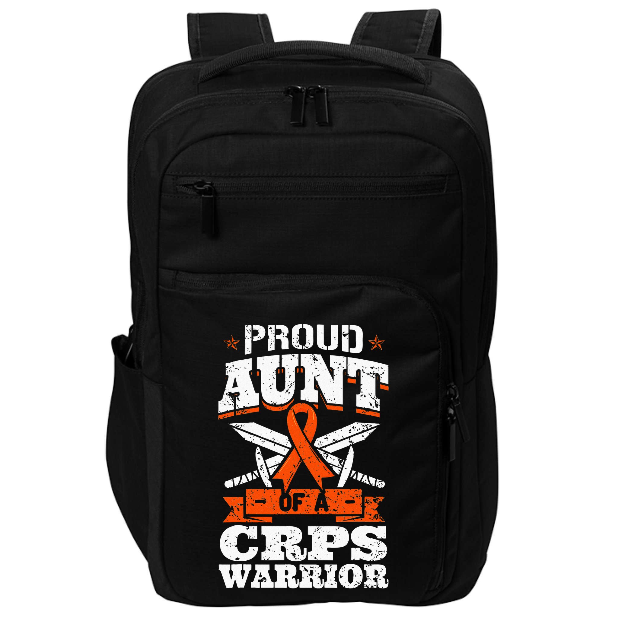 Proud Grandpa Of An Ewings Sarcoma Warrior Awareness Ribbon Impact Tech Backpack