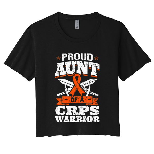Proud Grandpa Of An Ewings Sarcoma Warrior Awareness Ribbon Crop Top