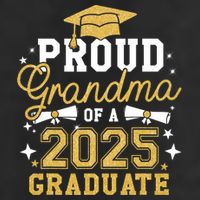 Proud Grandma Of A 2025 Graduate Grandma Graduation 2025 7 Panel Mesh Trucker Snapback Hat