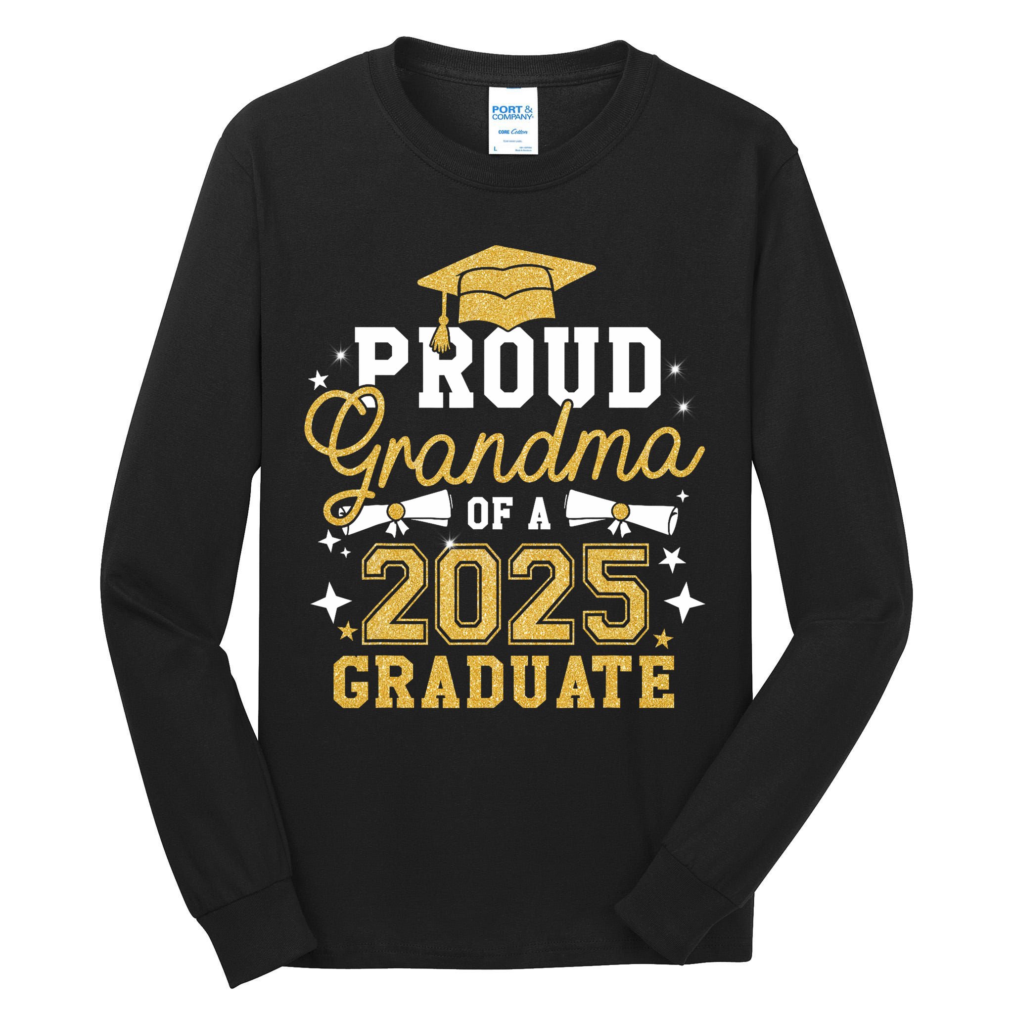 Proud Grandma Of A 2025 Graduate Grandma Graduation 2025 Tall Long Sleeve T-Shirt
