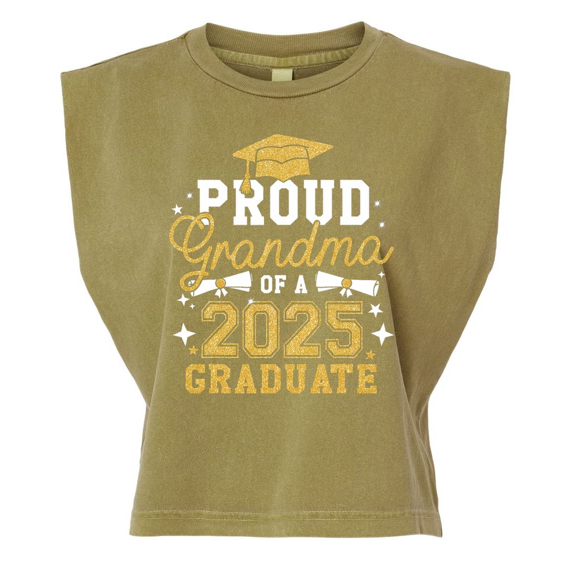 Proud Grandma Of A 2025 Graduate Grandma Graduation 2025 Garment-Dyed Women's Muscle Tee