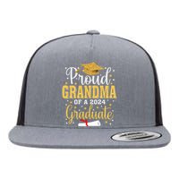 Proud Grandma Of A 2024 Graduate For Family Graduation Flat Bill Trucker Hat